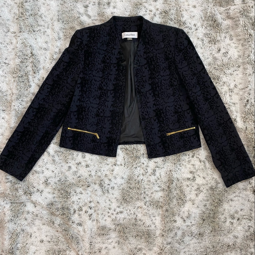 Calvin Klein Black Textured Blazer